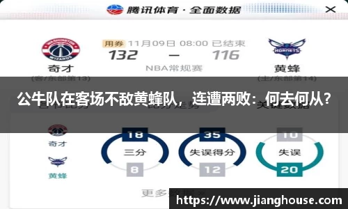 公牛队在客场不敌黄蜂队，连遭两败：何去何从？